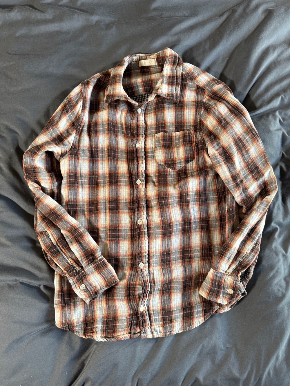 CP Shades Men's Plaid Button-Down Shirt in Brown and Cream